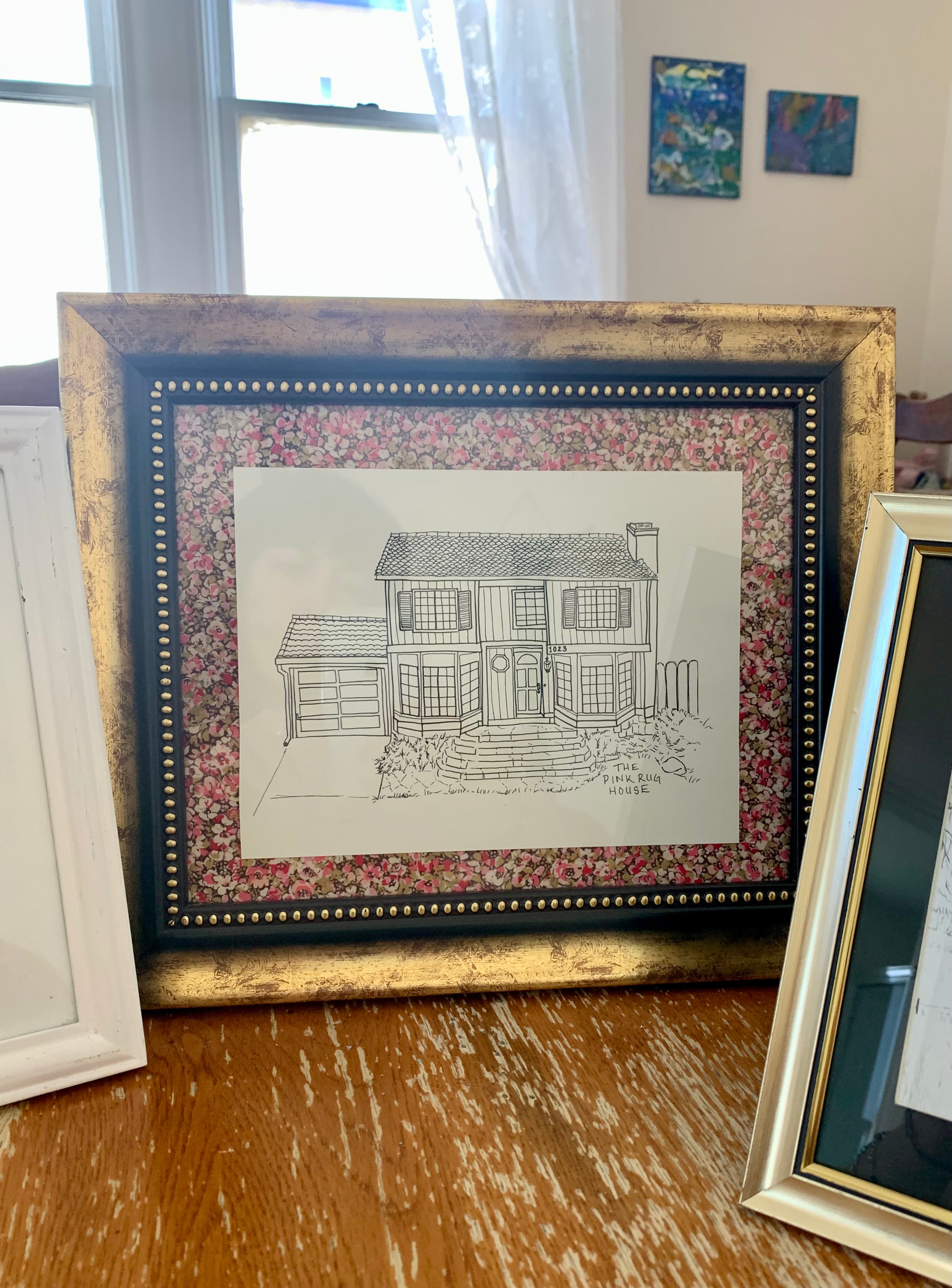 Custom hand-drawn house portrait 8 x 10