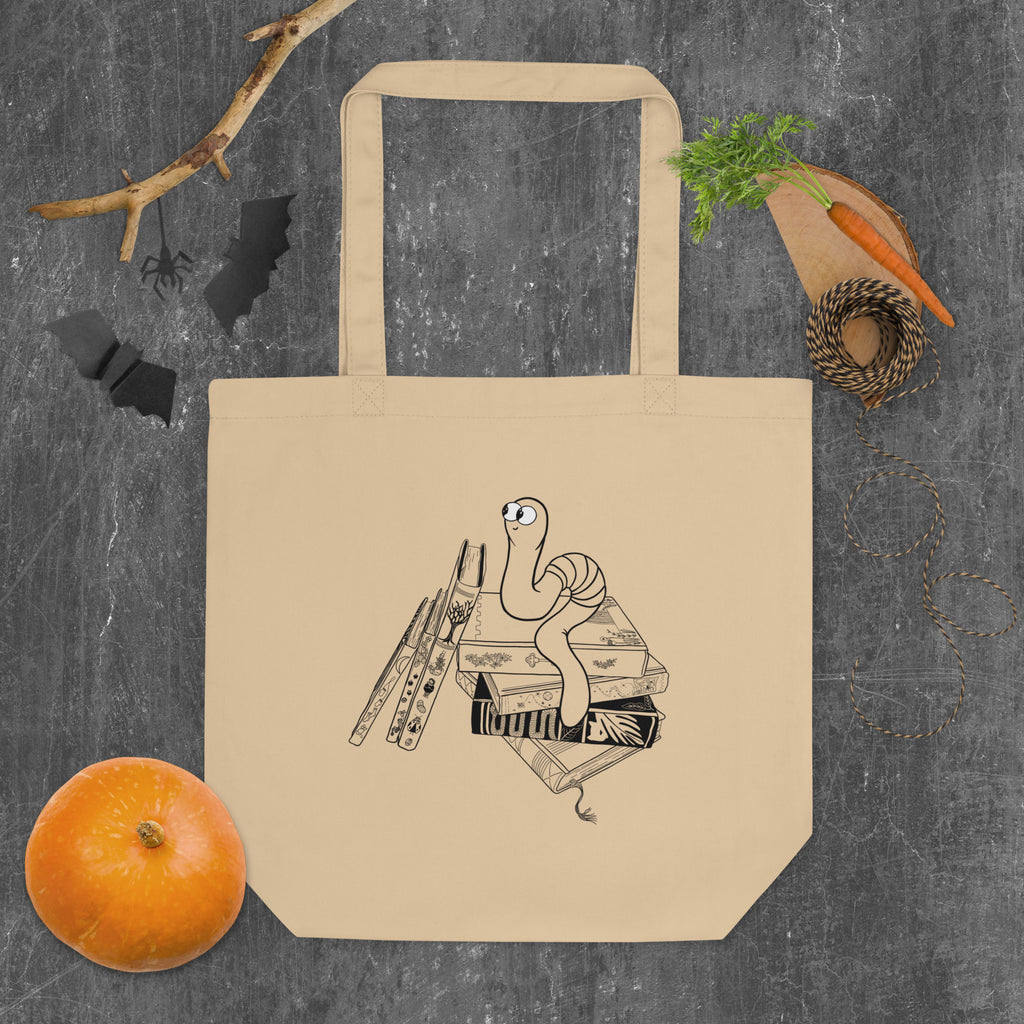 Bookworm Organic Cotton Tote Bag